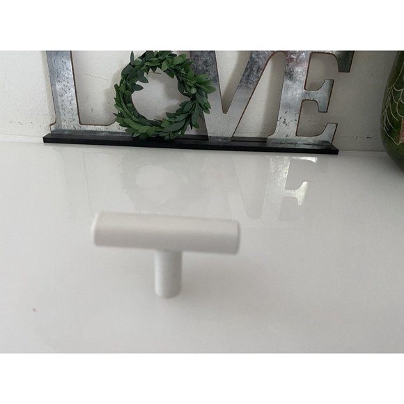 Simple Kitchen Cabinet Pulls White Cupboard Round T Bar Handle Drawer 2" New - Picture 2 of 16